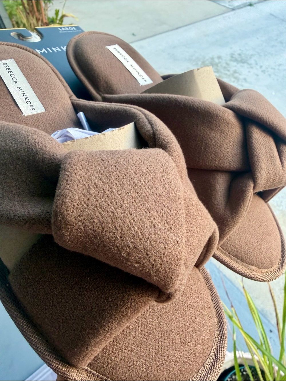 REBECCA MINKOFF Knotted Slide Slippers in Brown (L) 9-10 - Picture 7 of 9